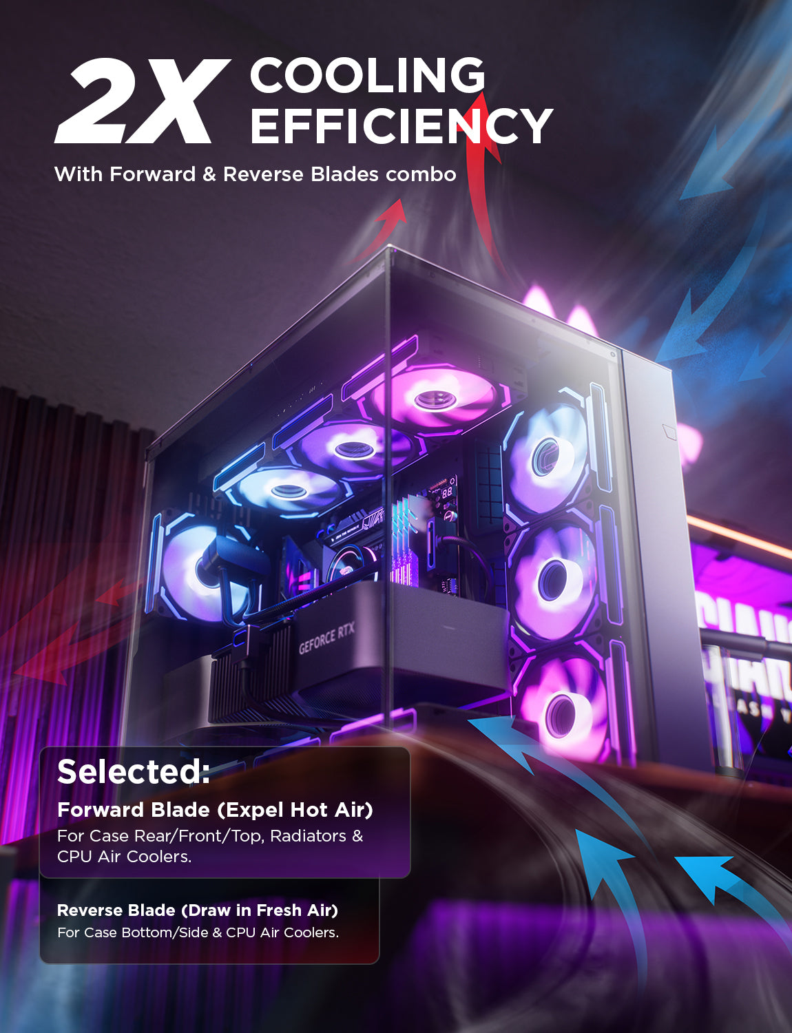 COSMIQ RGB 120mm Daisy Chain PWM Fan (3-Pack)