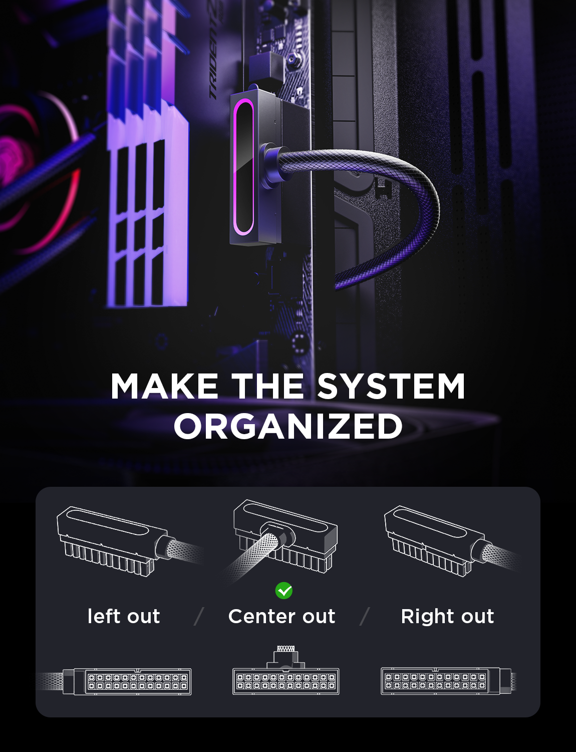 Hydrus ARGB PSU Extension Cable (24PIN 30CM / 8PIN-CPU 30CM / 8PIN-GPU 30CM / 16PIN-A 50CM)