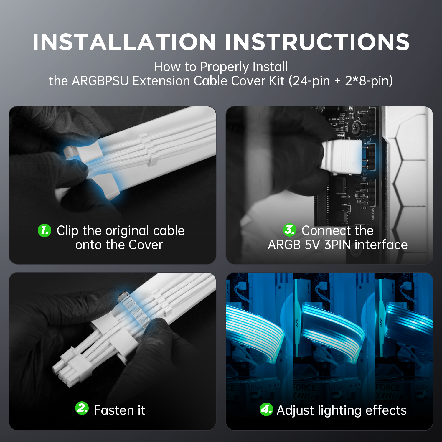 Aurora ARGB PSU Cables Cover Kit
