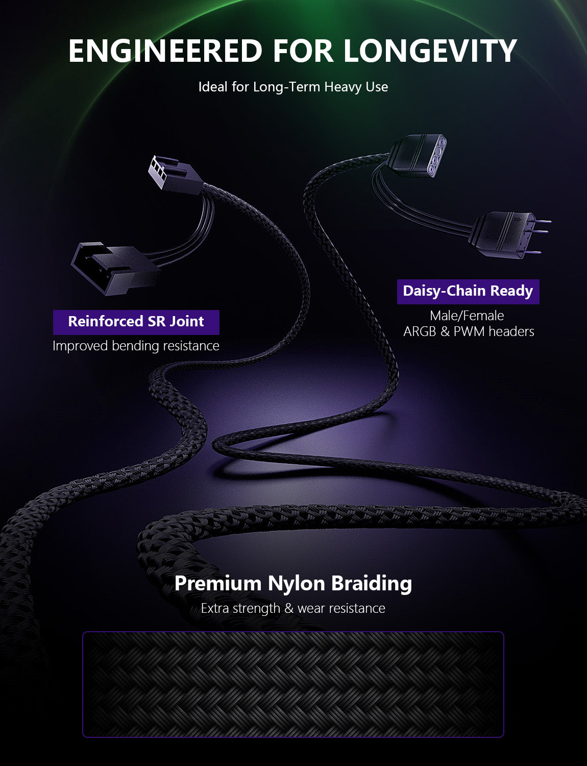 NYOTA PRO 120mm Daisy Chain ARGB Fans (3-Pack)