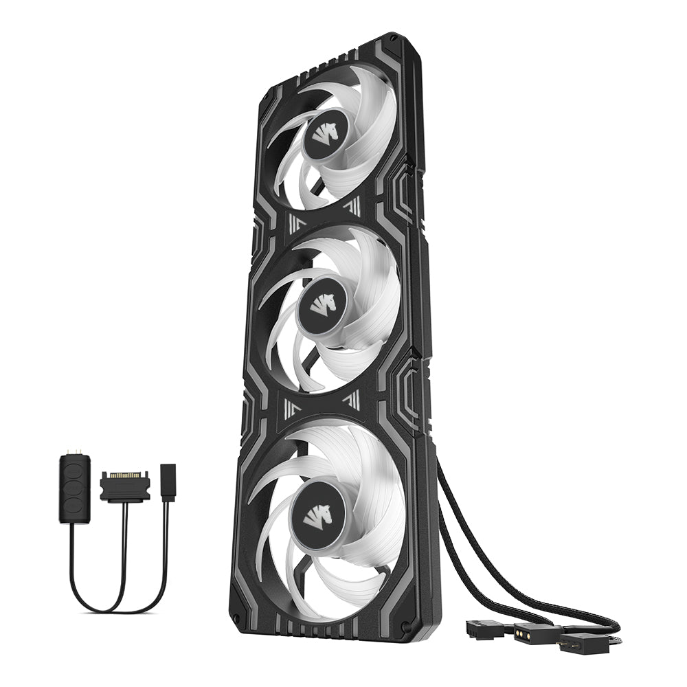 Asiahorse Matrix-White 56 Addressable RGB LEDs 360MM All-in-One Square Frame Integrated Fan with MB Sync/Analog Controller,Integrated PWM Control Fan for Computer Case and Liquid Cooling System