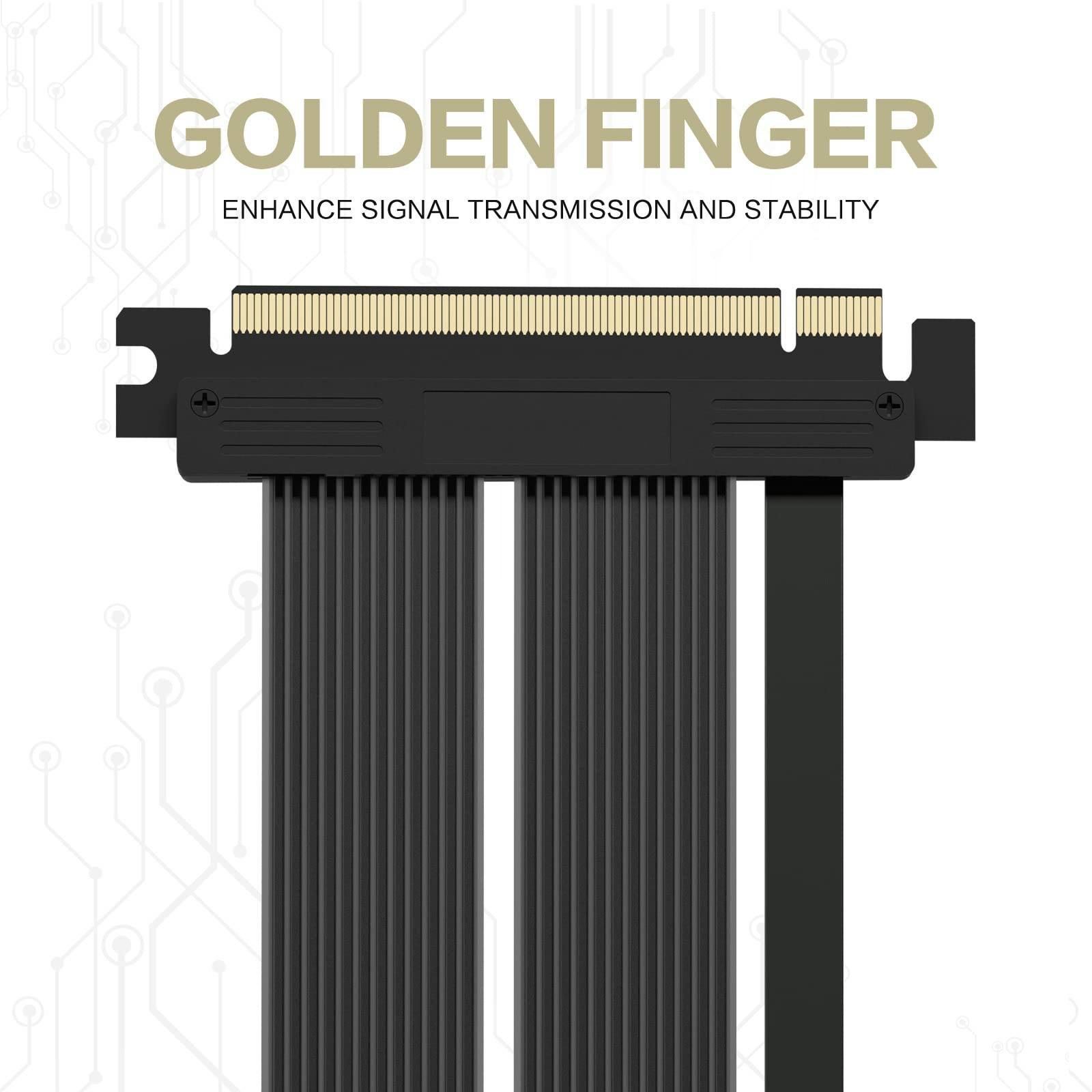 ASIAHORSE PCIE 4.0 16x Shielded Extreme High Speed Riser Cable with PCI Express Port for GPU Extension Card-Right Connector(20CM-90)