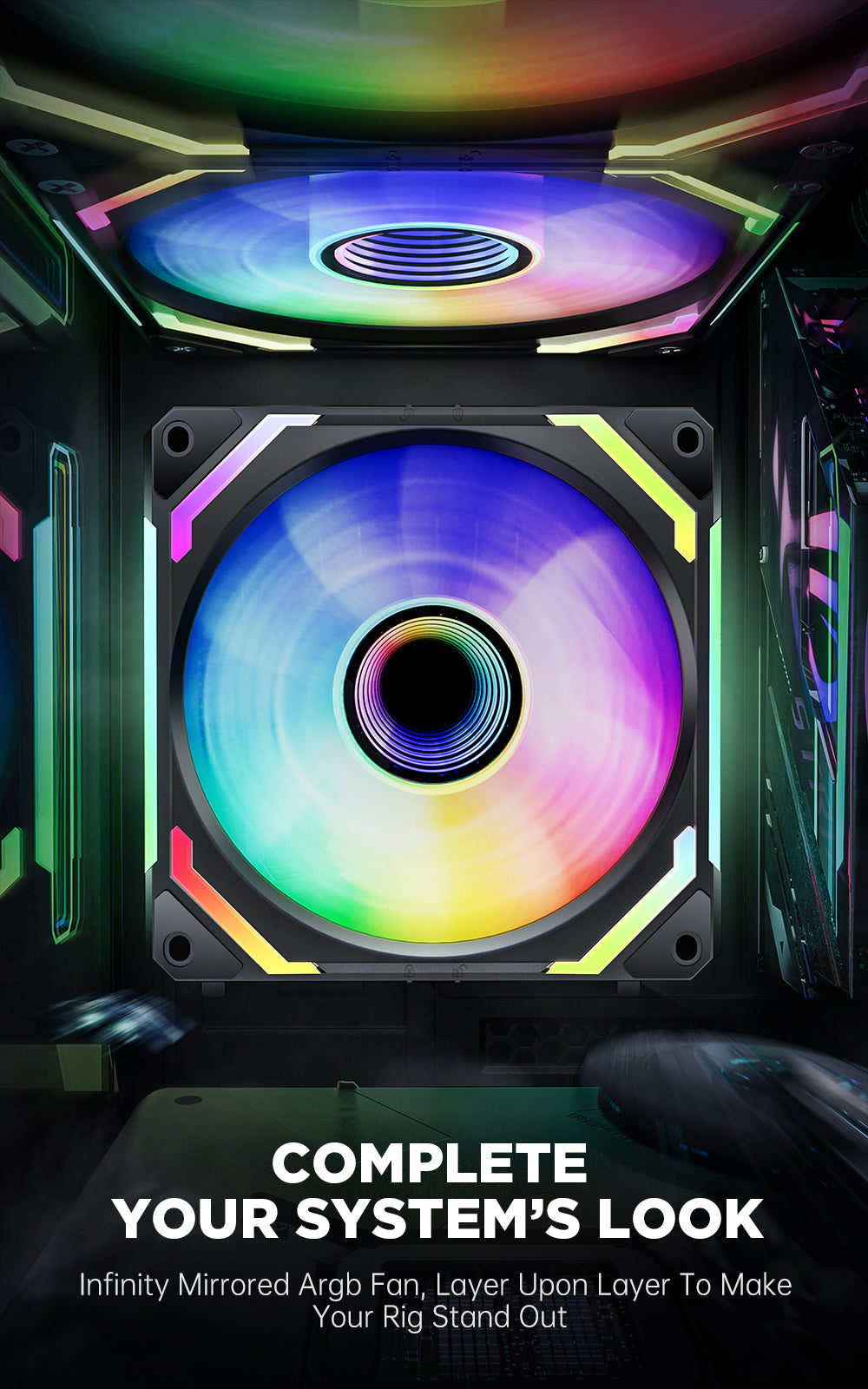 COSMIQ RGB 120mm Daisy Chain PWM Fan (3-Pack)