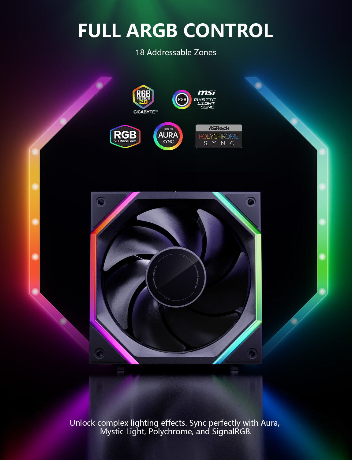 NYOTA PRO 120mm Daisy Chain ARGB Fans (3-Pack)