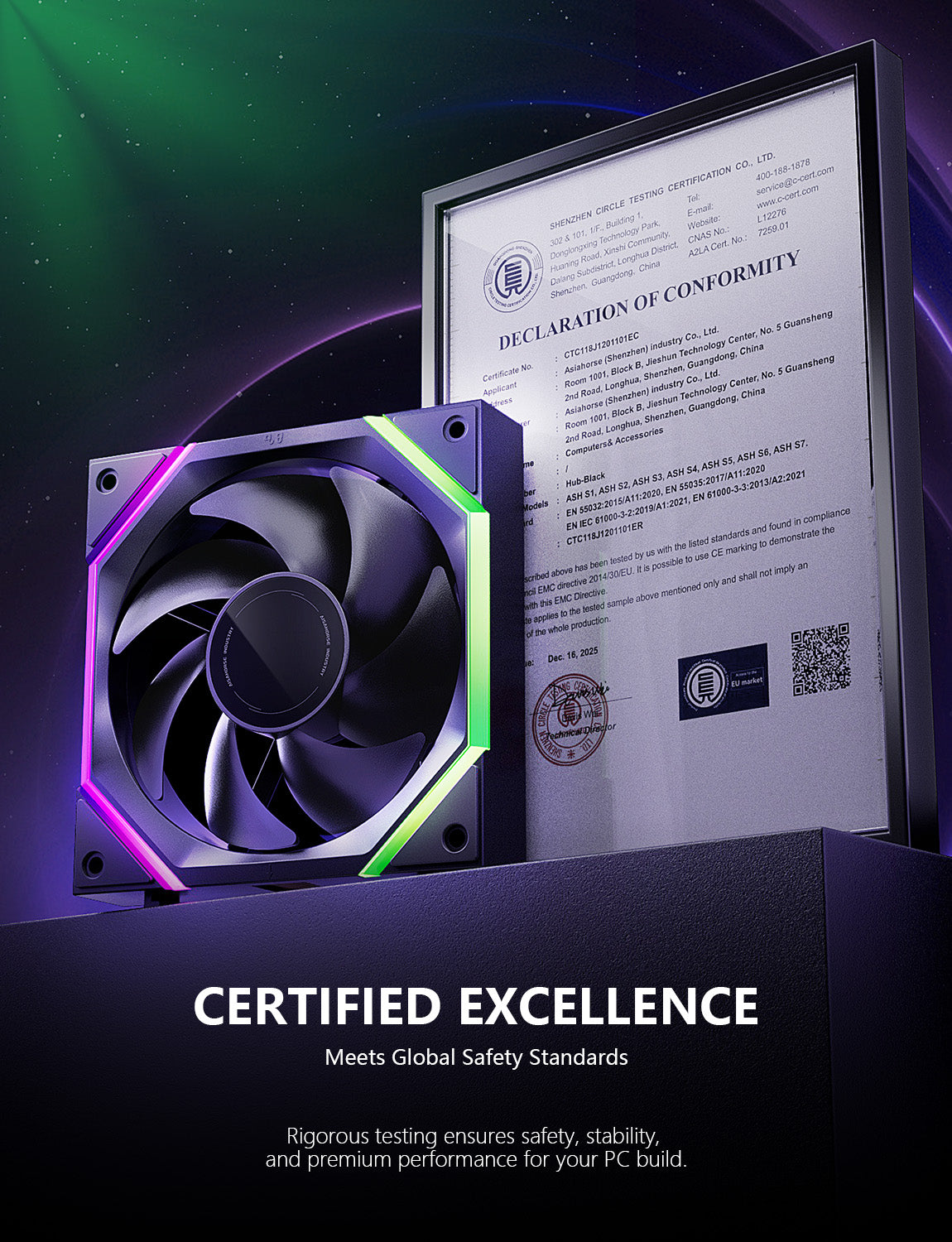 NYOTA PRO 120mm Daisy Chain ARGB Fans (3-Pack)