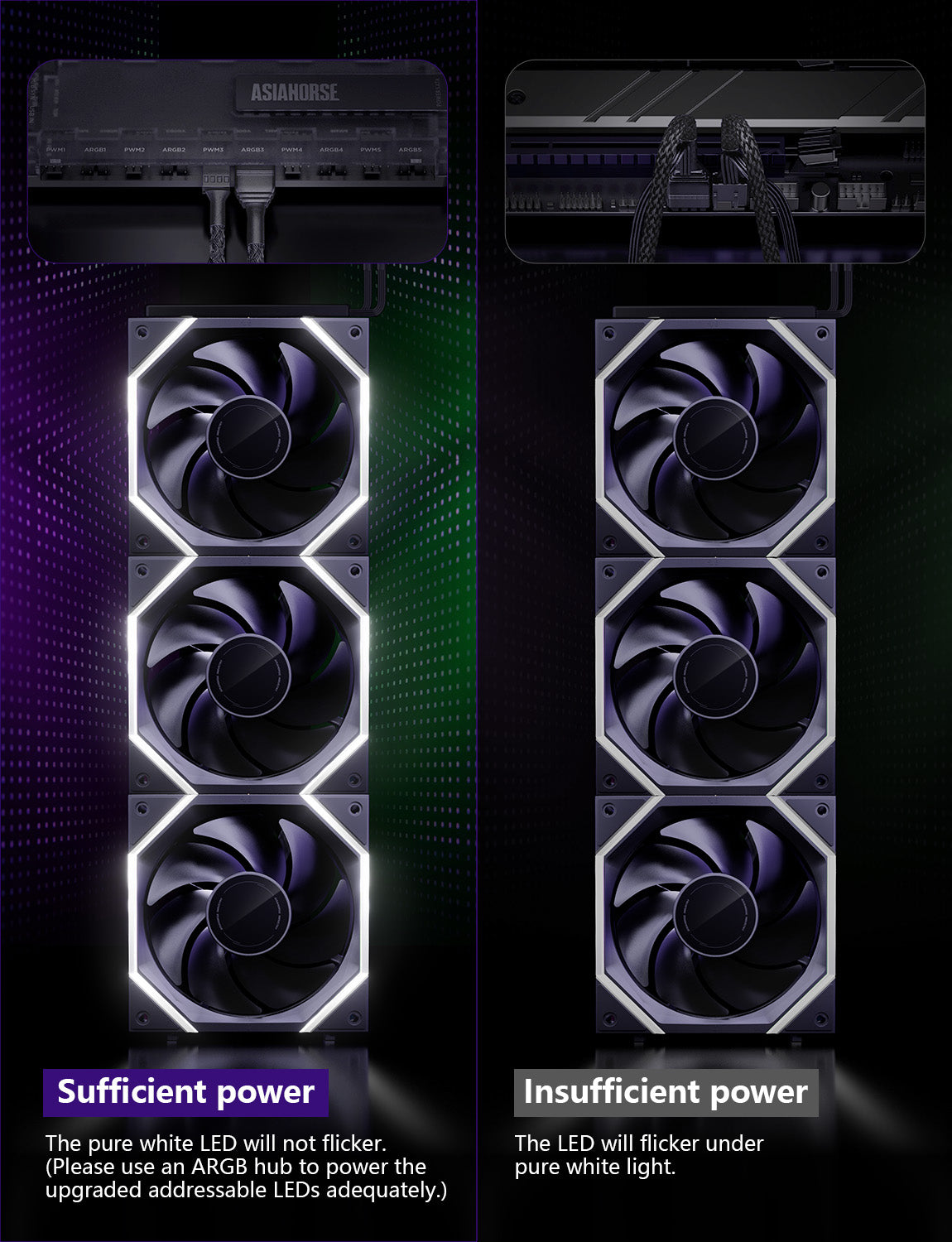 NYOTA PRO 120mm Daisy Chain ARGB Fans (3-Pack)