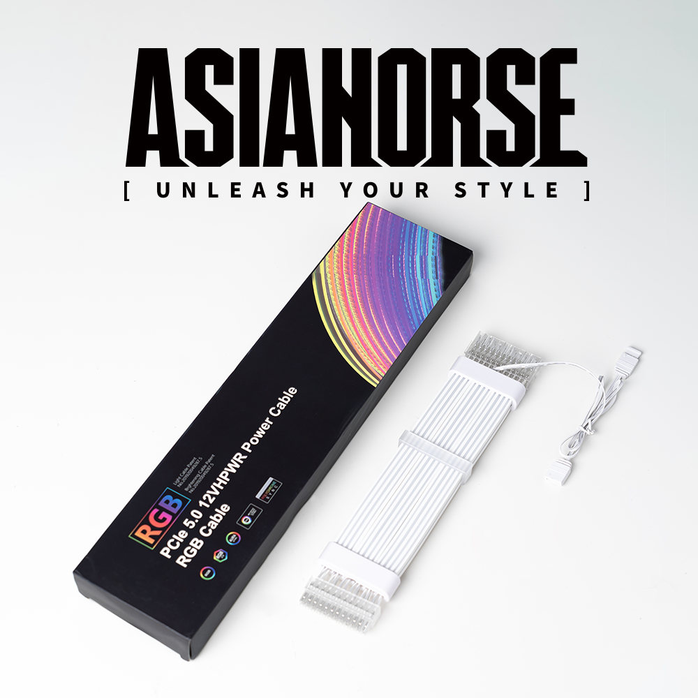 24 pin 360-degree light effect psu sleeves rgb cable extension pc