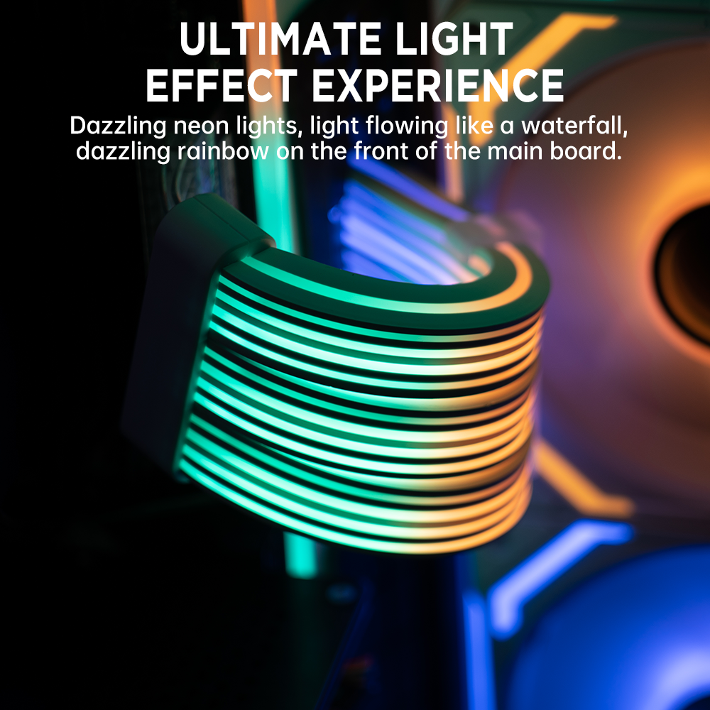24 pin 360-degree light effect psu sleeves rgb cable extension pc