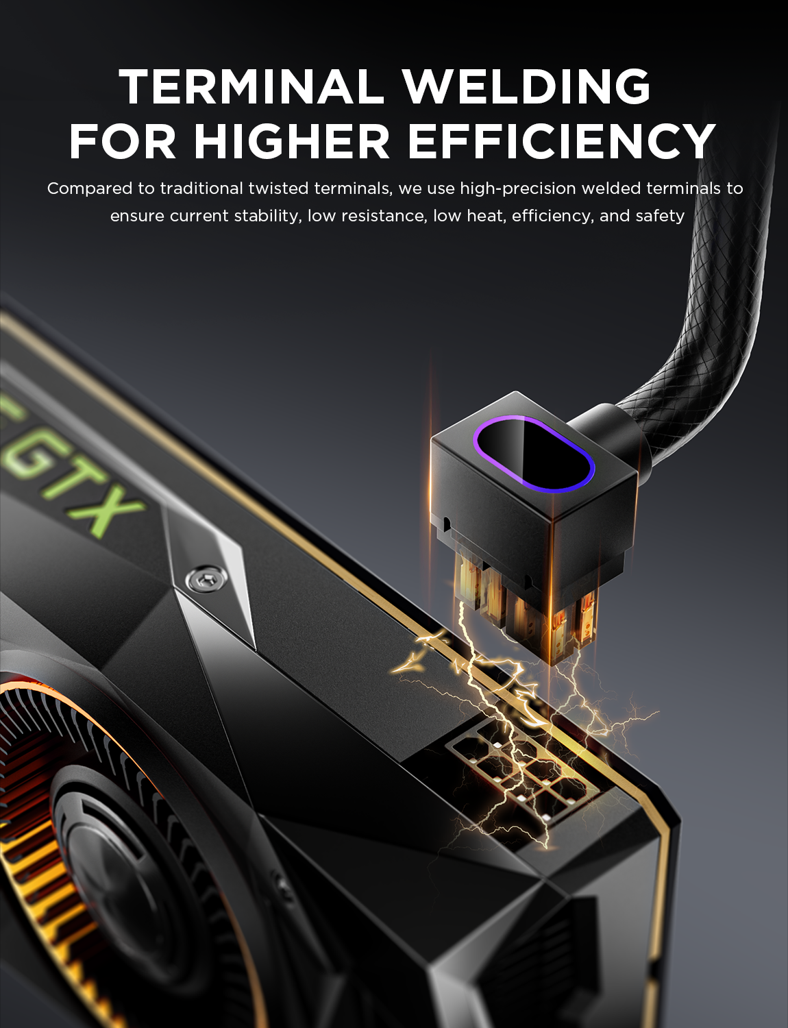 AsiaHorse Hydrus ARGB PSU Extension Cable, Tin‑Plated Pure Copper Low‑Resistance Core, 16PIN 530W Modular Cable, 18AWG 24PIN/8PIN/16PIN for M/B,CUP,GPU; for PC DIY Build