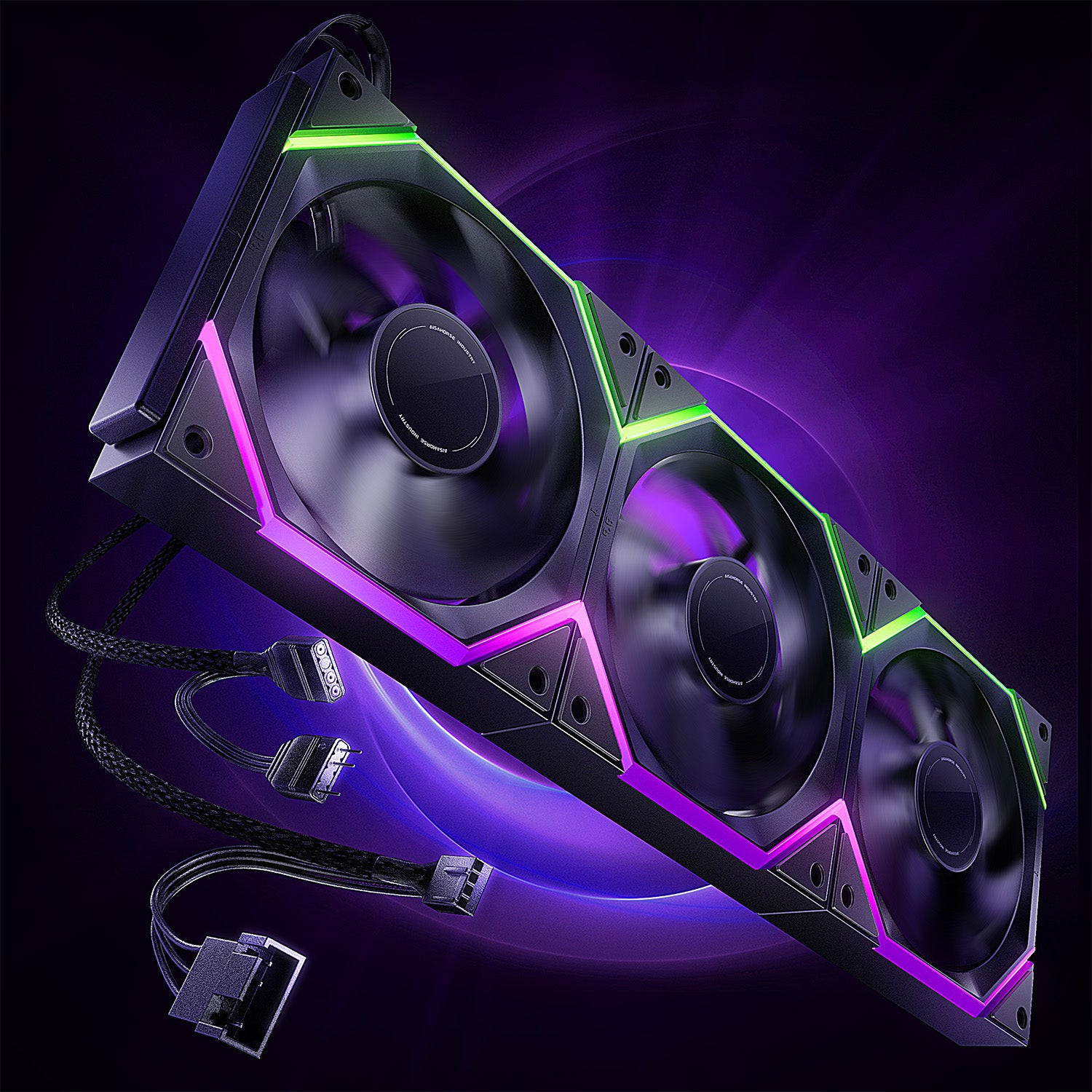 NYOTA PRO 120mm Daisy Chain ARGB Fans (3-Pack)