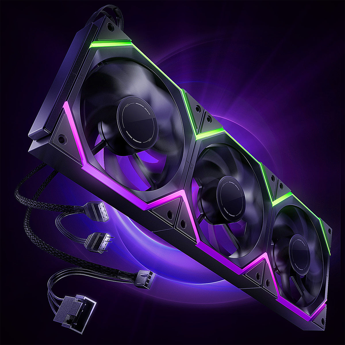 NYOTA PRO 120mm Daisy Chain ARGB Fans (3-Pack)