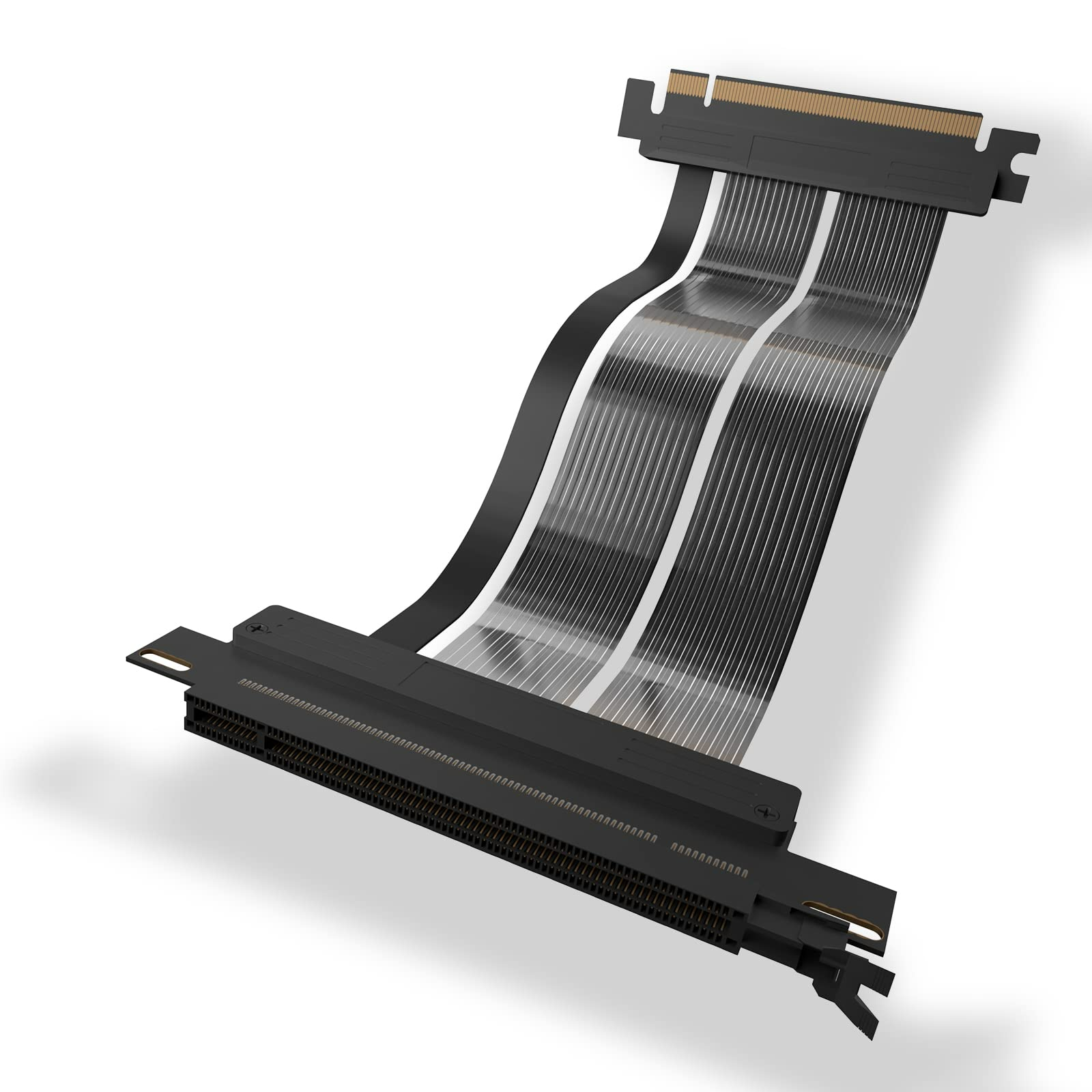 ASIAHORSE PCIE 4.0 16x Shielded Extreme High Speed Riser Cable with PCI Express Port for GPU Extension Card-Right Connector(20CM-180)