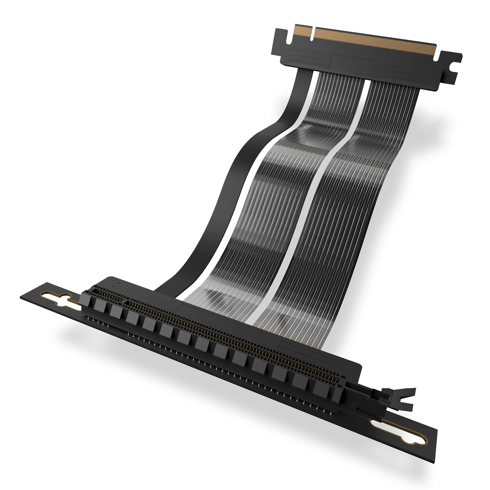 ASIAHORSE PCIE 4.0 16x Shielded Extreme High Speed Riser Cable with PCI Express Port for GPU Extension Card-Right Connector(20CM-90)