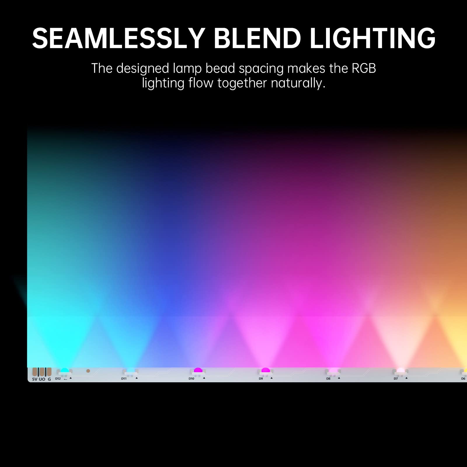 ASIAHORSE ARGB Light Strip for Motherboard, 24 Independent Addressable RGB, 5V 3-pin Aura Sync, Lightsaber-X Led PC Parts Kit Compatible with MATX-LED STRIP