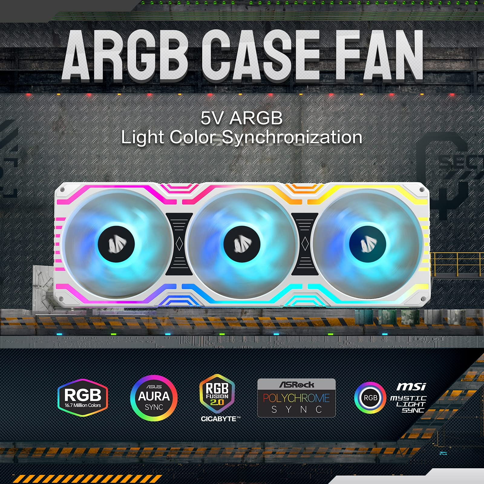 Asiahorse Matrix-White 56 Addressable RGB LEDs 360MM All-in-One Square Frame Integrated Fan with MB Sync/Analog Controller,Integrated PWM Control Fan for Computer Case and Liquid Cooling System