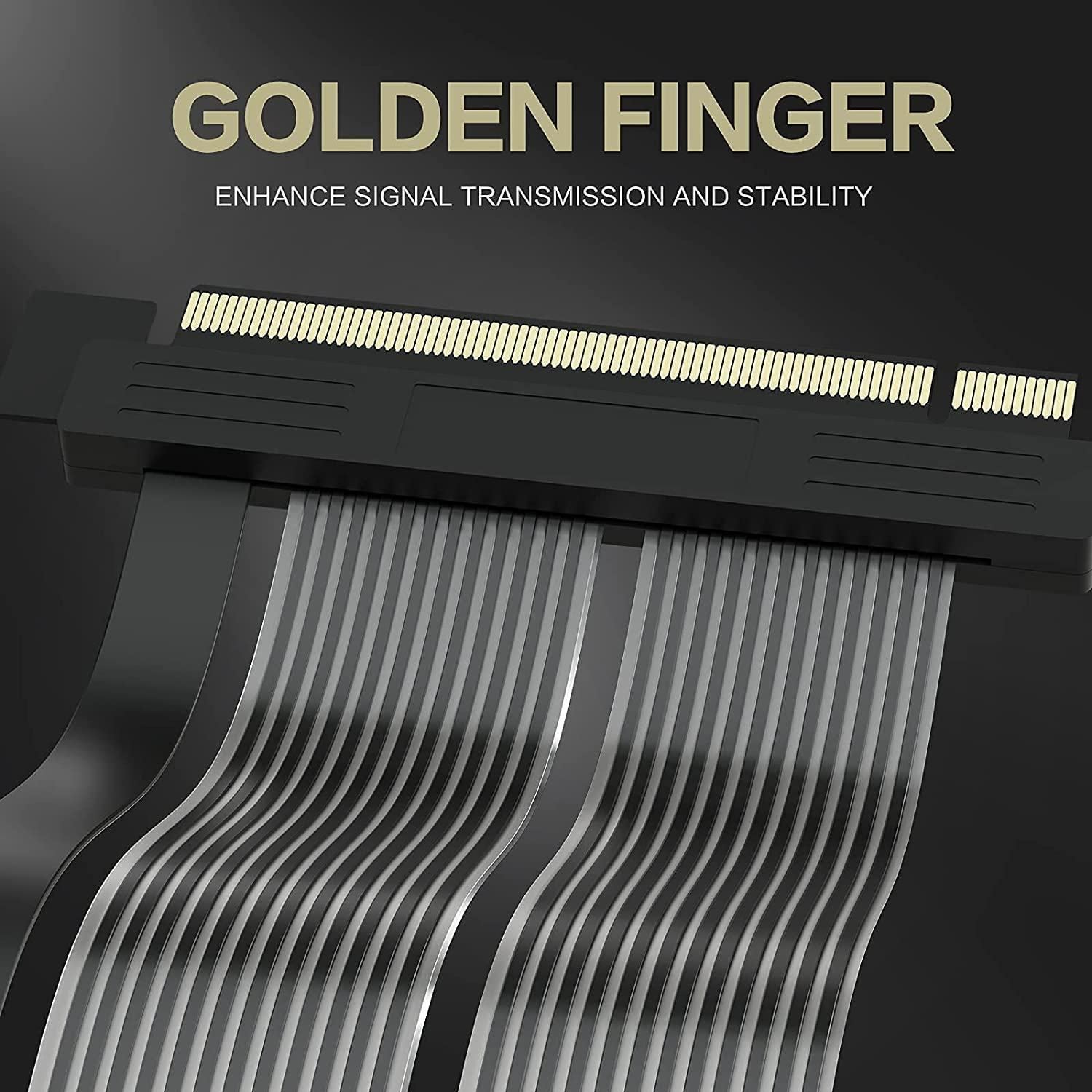 ASIAHORSE PCIE 4.0 16x Shielded Extreme High Speed Riser Cable with PCI Express Port for GPU Extension Card-Right Connector(20CM-180)