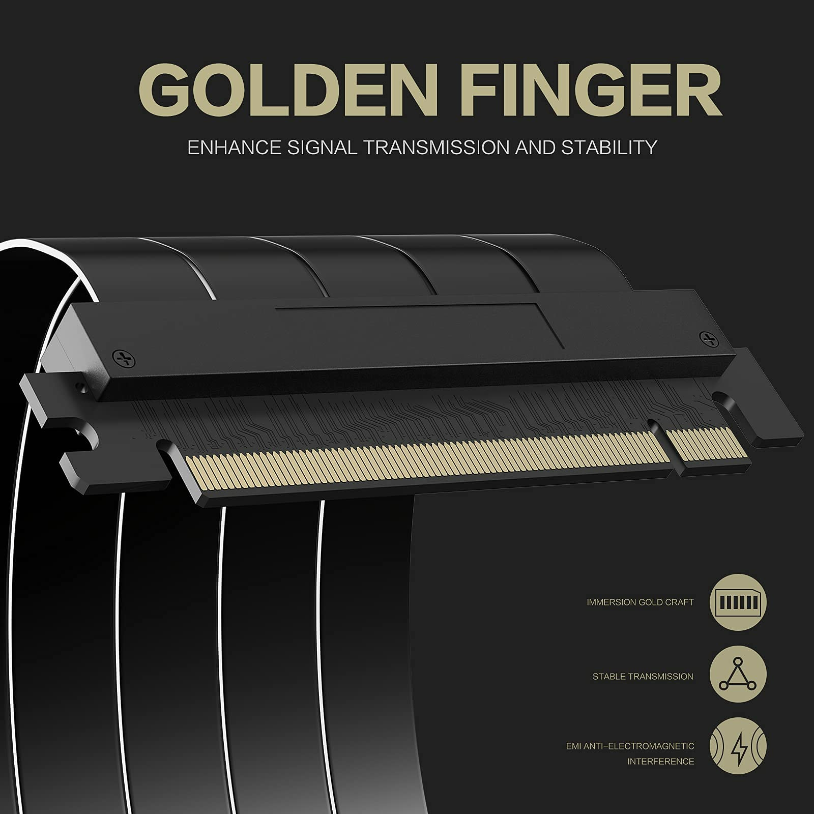 ASIAHORSE PCIE [20cm] 3.1 16x Extreme High Speed Rotatable Riser Cable (90 Degree)