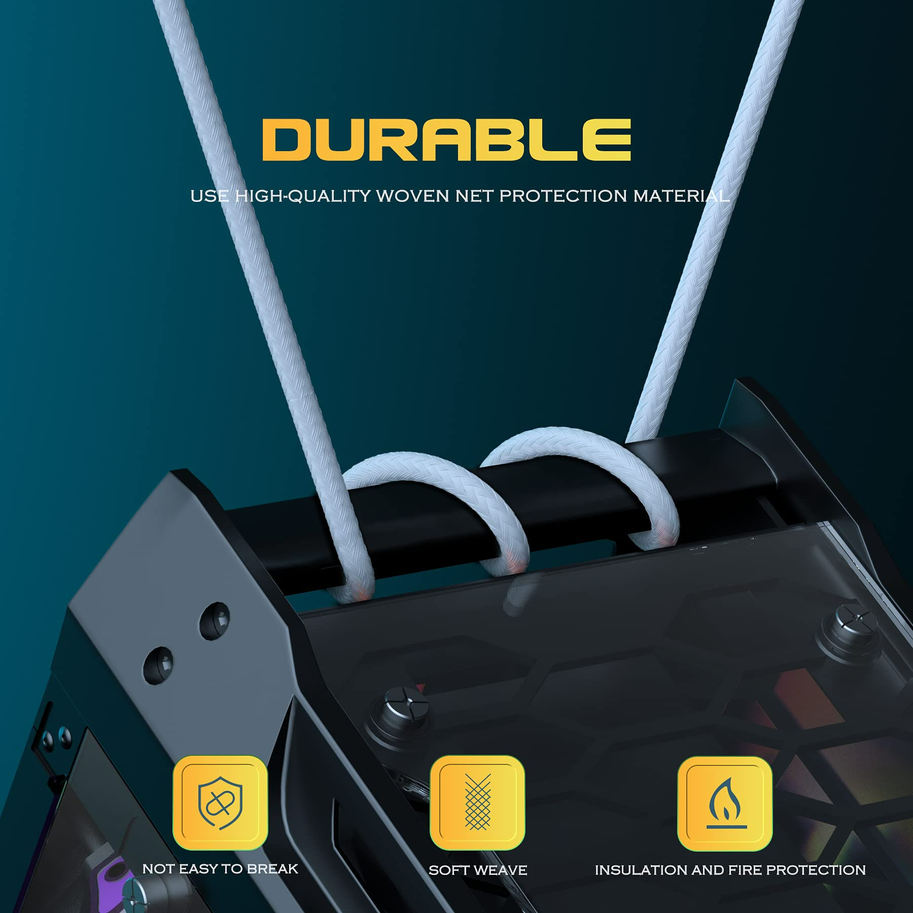 ASIAHORSE 18AWG PSU Cable Extension Sleeved Custom Power Supply Braided with Two Color Combs kit for ATX CPU GPU Modular Power Supply Unit /1x24P/1x8P (4+4) CPU/2x8 P(6+2) GPU/30CM 11.8Inch (White)